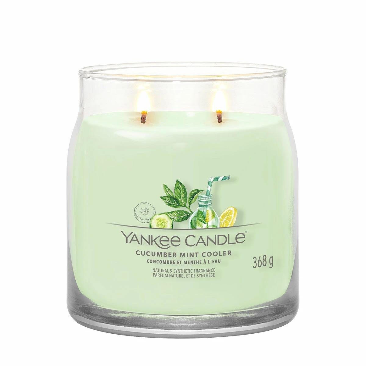 Yankee Candle Cucumber Mint Cooler Signature Medium Jar Candle 2 Yankee Candle Cucumber Mint Cooler Signature Medium Jar Candle - Image 2