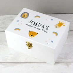 Personalised ‘Zoo’ White Wooden Keepsake Box