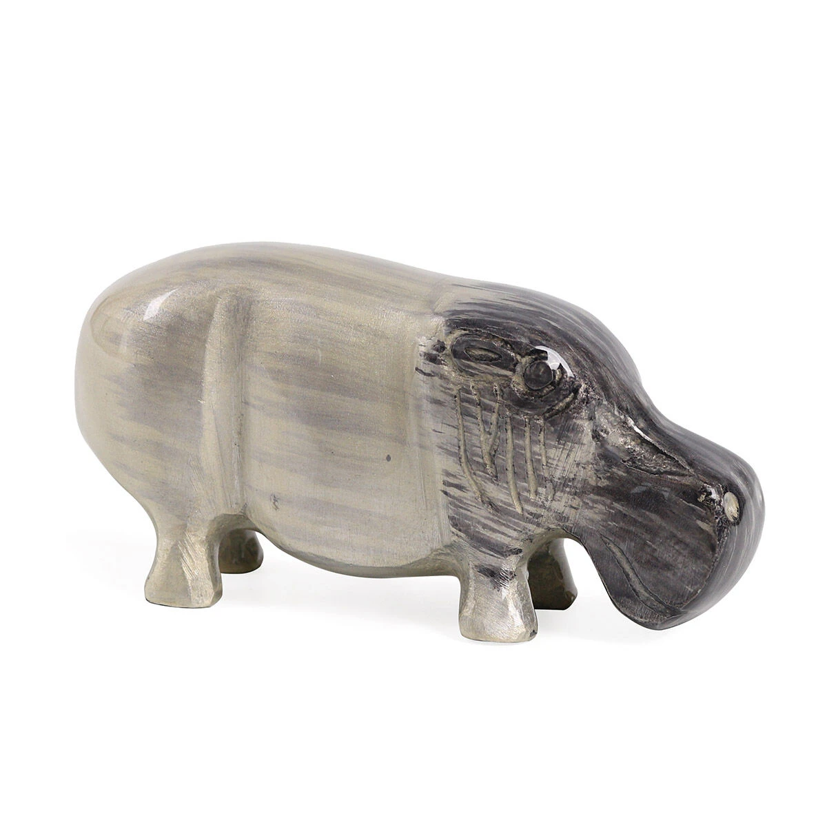 Tilnar Art Aluminark Brushed Silver Large Hippo 1 Tilnar Art Aluminark Brushed Silver Large Hippo