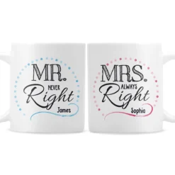 Personalised 'Mrs Always Right, Mr Never Right' Set Of 2 Mugs -Home General Store 4004106 2