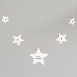 East Of India Porcelain 'Merry Christmas' Stars Garland