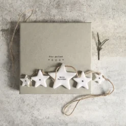 East Of India Porcelain 'Merry Christmas' Stars Garland -Home General Store east of india 6481 porcelain garland stars 2