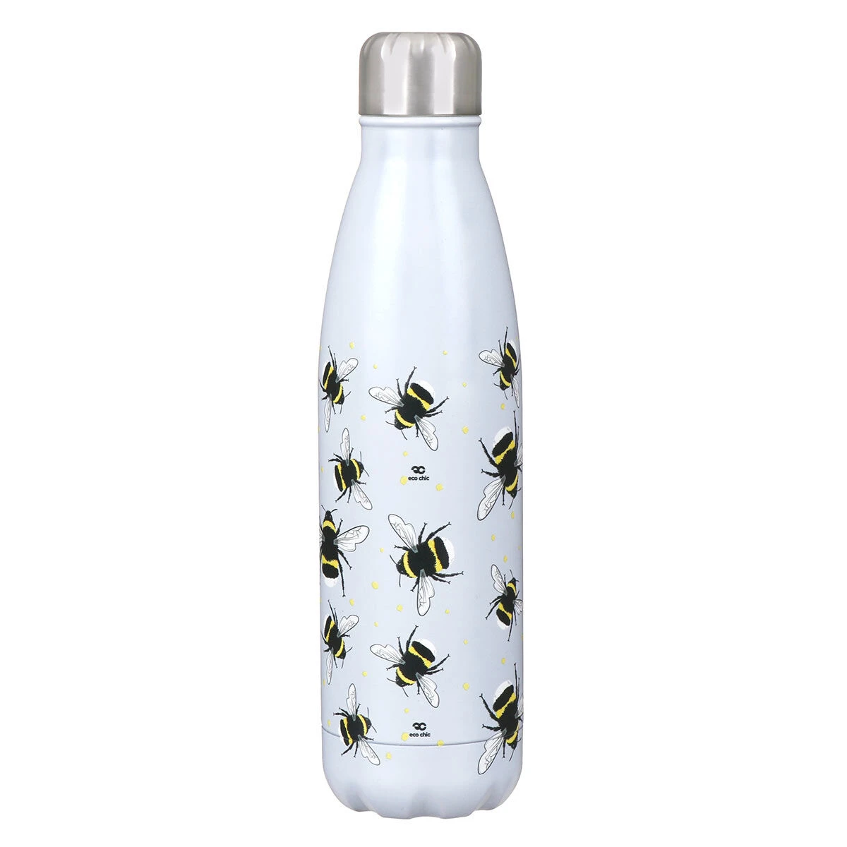 Eco Chic Grey Bees 500ml Thermal Drinks Bottle 1 Eco Chic Grey Bees 500ml Thermal Drinks Bottle
