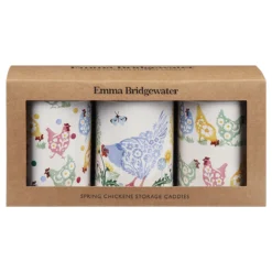 Emma Bridgewater Spring Chicken Set Of Three Round Caddies