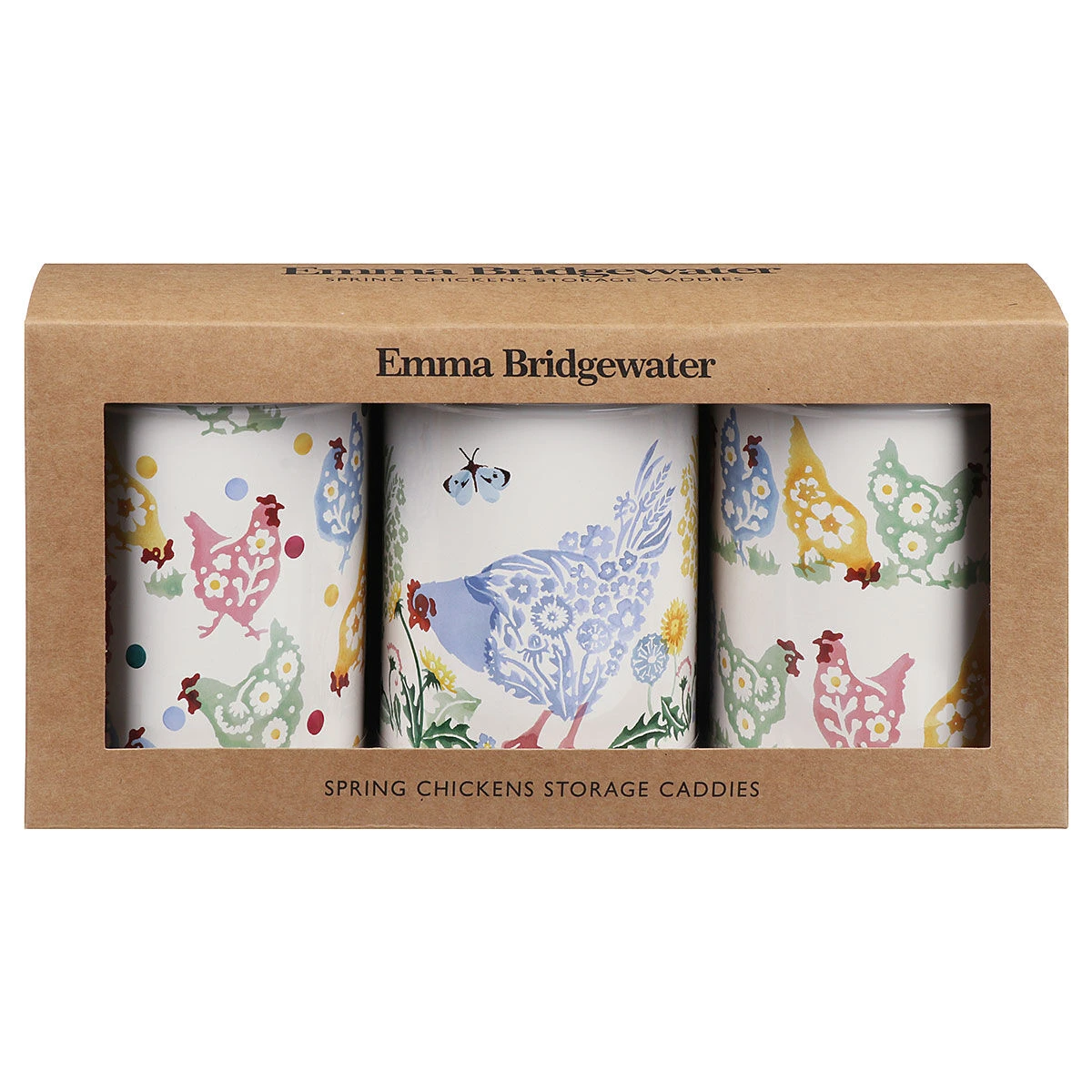 Emma Bridgewater Spring Chicken Set Of Three Round Caddies 1 Emma Bridgewater Spring Chicken Set Of Three Round Caddies