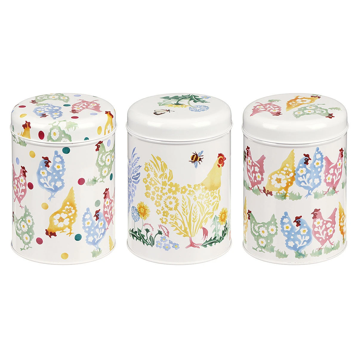 Emma Bridgewater Spring Chicken Set Of Three Round Caddies 3 Emma Bridgewater Spring Chicken Set Of Three Round Caddies - Image 3