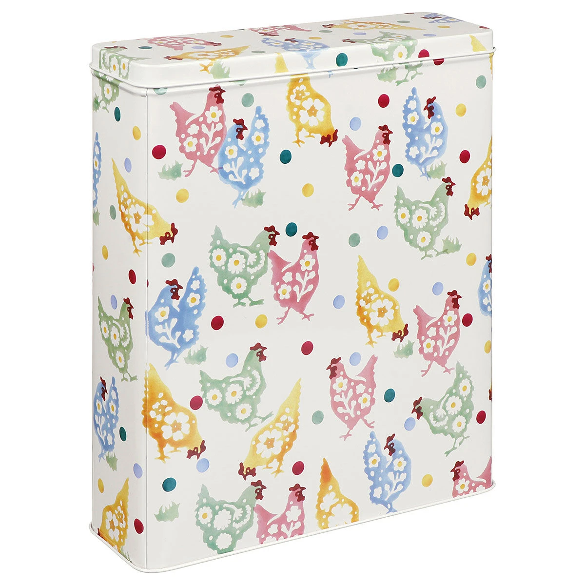Emma Bridgewater Polka Spring Chicken Tall Slim Rectangular Storage Tin 2 Emma Bridgewater Polka Spring Chicken Tall Slim Rectangular Storage Tin - Image 2