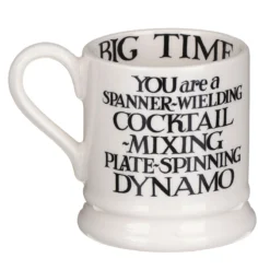 Emma Bridgewater Black Toast King Of Cool & Queen Of Rock Set Of Two Half Pint Mugs -Home General Store emma bridgewater 1kiq010013 king of cool queen of rock mugs 1