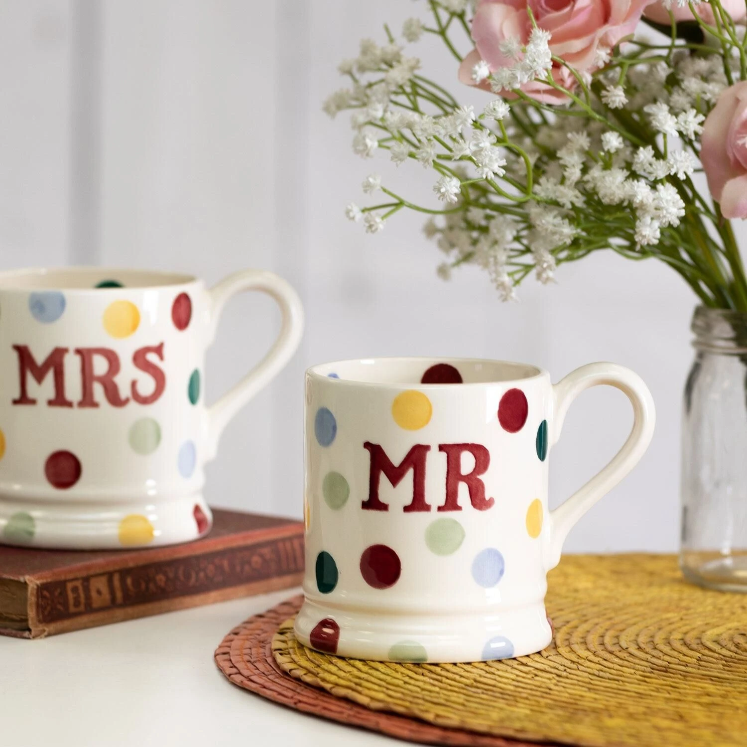 Emma Bridgewater Polka Dot Mr & Mrs Set Of 2 Half Pint Boxed Mugs 4 Emma Bridgewater Polka Dot Mr & Mrs Set Of 2 Half Pint Boxed Mugs - Image 4