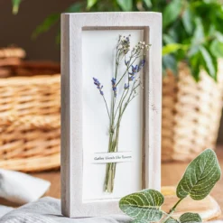 East Of India ‘Gather Friends Like Flowers’ Dried Flower Tall Wooden Sign