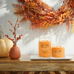 Yankee Candle Farm Fresh Peach Signature Medium Jar Candle -Home General Store farm fresh peach signature collection lifestyle 3