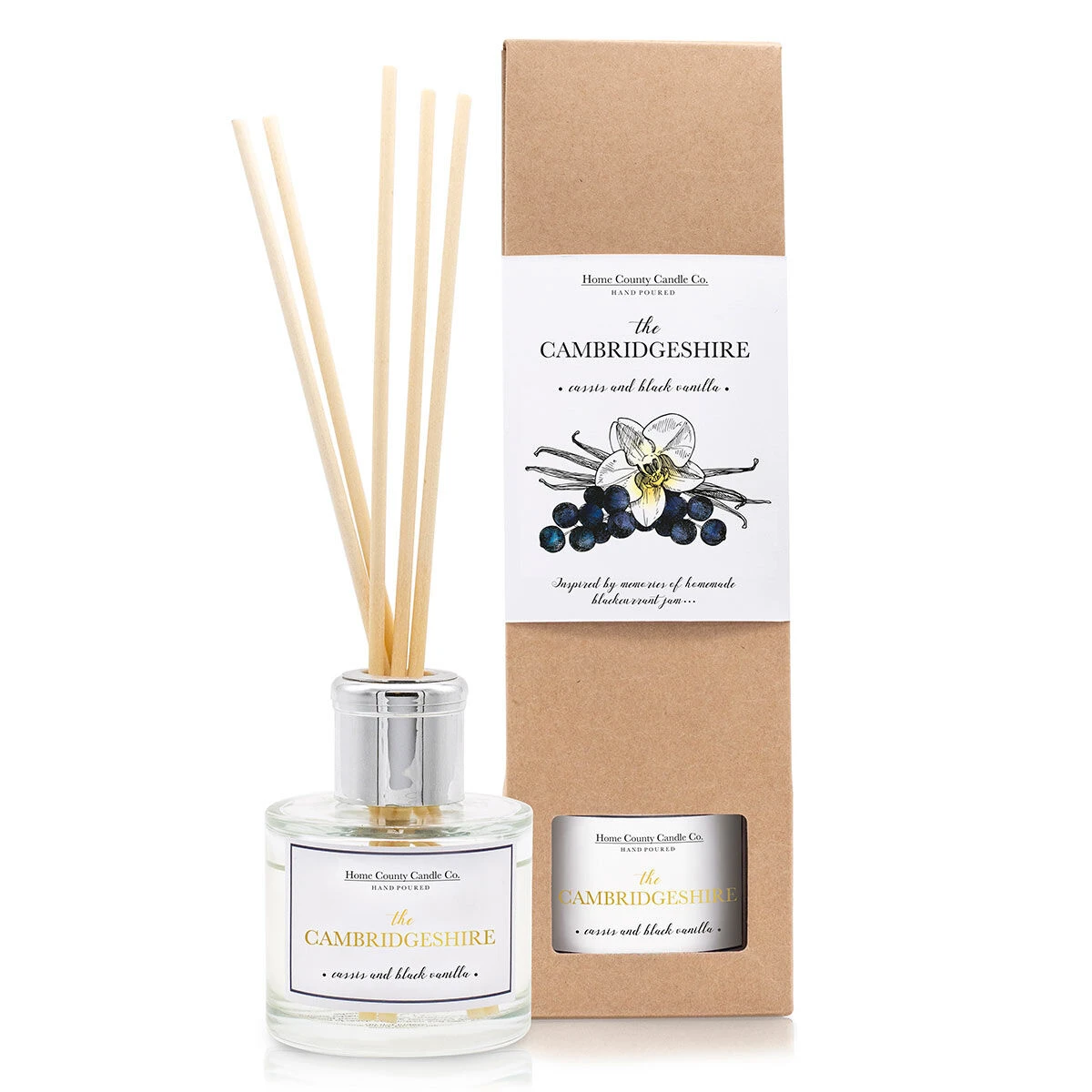 Home County Candle Co. The Cambridgeshire - Cassis & Black Vanilla Reed Diffuser 1 Home County Candle Co. The Cambridgeshire - Cassis & Black Vanilla Reed Diffuser