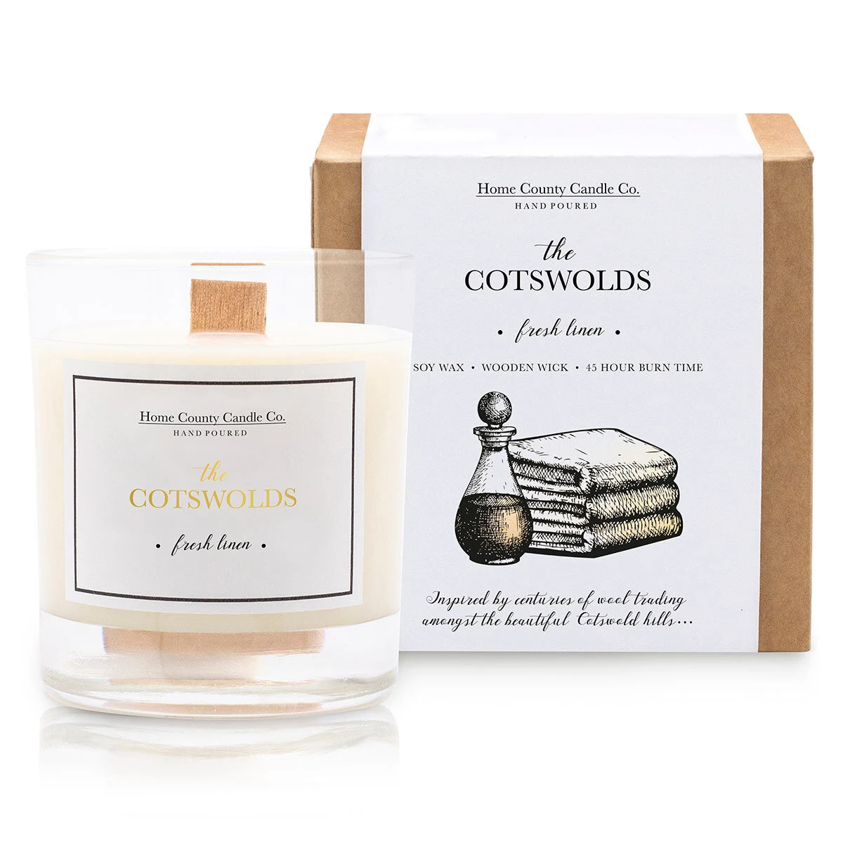 Home County Candle Co. The Cotswolds - Fresh Linen Soy Candle 1 Home County Candle Co. The Cotswolds - Fresh Linen Soy Candle