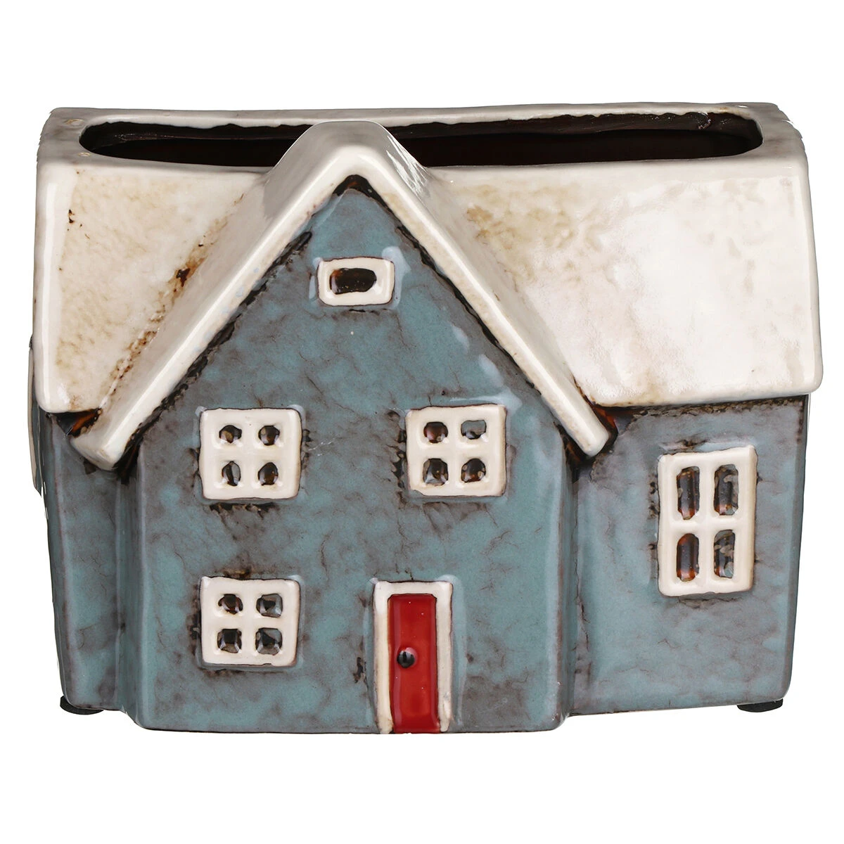 Shudehill Village Pottery Light Blue House Vase 2 Shudehill Village Pottery Light Blue House Vase - Image 2