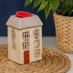 Shudehill Village Pottery Cream House Wax Melt & Oil Warmer -Home General Store joe davies 320030 shudehill village pottery cream house wax melt oil warmer lifestyle 2