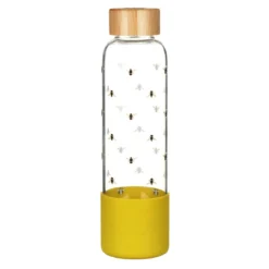 Joules Bees Glass Water Bottle