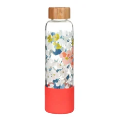 Joules Floral Print Glass Water Bottle