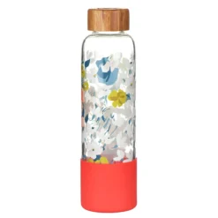 Joules Floral Print Glass Water Bottle -Home General Store joules jls2103 j floral print glass water bottle 03