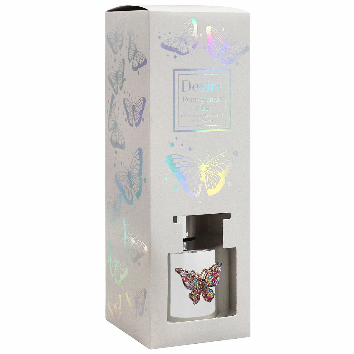 Desire Silver Butterfly Pomegranate Noir 200ml Reed Diffuser 4 Desire Silver Butterfly Pomegranate Noir 200ml Reed Diffuser - Image 4