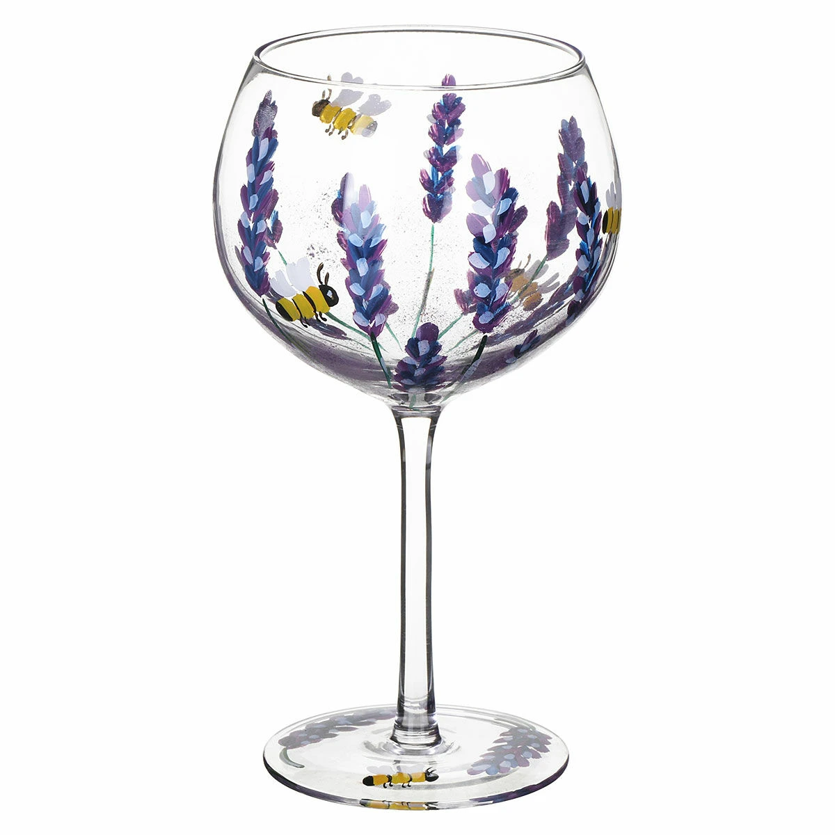 Lynsey Johnstone Hand Painted Bees & Lavender Gin Glass 2 Lynsey Johnstone Hand Painted Bees & Lavender Gin Glass - Image 2