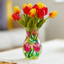 Lynsey Johnstone Hand Painted Pink Tulips Posy Vase 6 Lynsey Johnstone Hand Painted Pink Tulips Posy Vase -Home General Store lesser pavey lp49756 lynsey johnstone pink tulips posy vase lifestyle