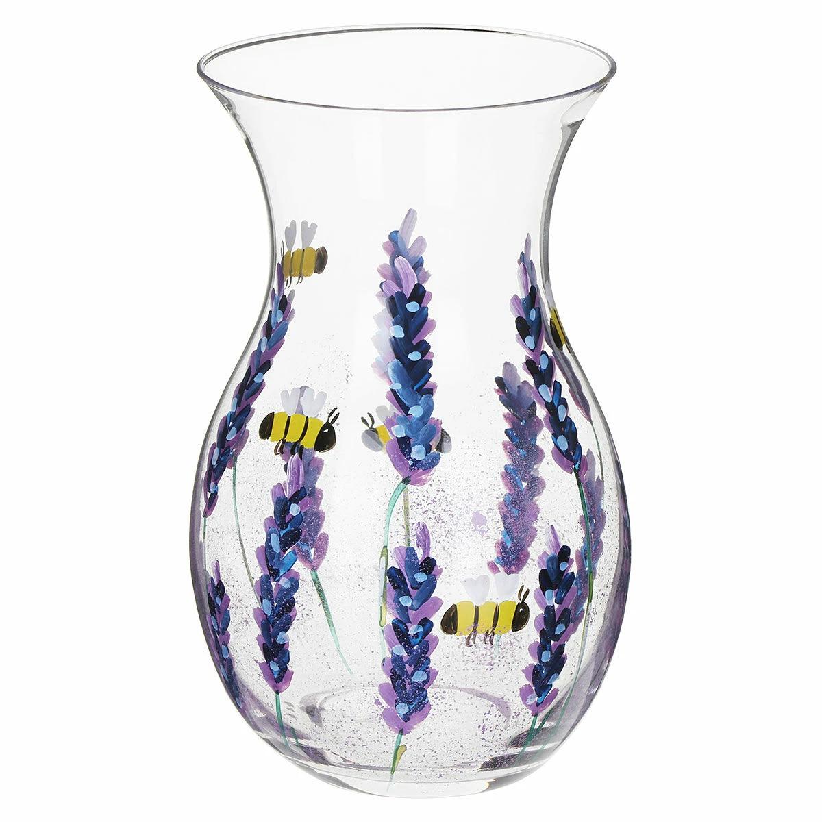 Lynsey Johnstone Hand Painted Bees & Lavender Posy Vase 2 Lynsey Johnstone Hand Painted Bees & Lavender Posy Vase - Image 2