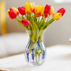 Lynsey Johnstone Hand Painted Bees & Lavender Posy Vase 8 Lynsey Johnstone Hand Painted Bees & Lavender Posy Vase -Home General Store lesser pavey lp49761 lynsey johnstone bees lavender posy vase lifestyle 1