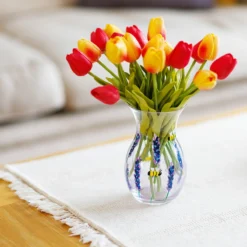 Lynsey Johnstone Hand Painted Bees & Lavender Posy Vase 9 Lynsey Johnstone Hand Painted Bees & Lavender Posy Vase -Home General Store lesser pavey lp49761 lynsey johnstone bees lavender posy vase lifestyle 2