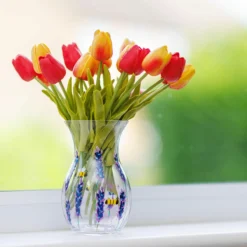 Lynsey Johnstone Hand Painted Bees & Lavender Posy Vase 10 Lynsey Johnstone Hand Painted Bees & Lavender Posy Vase -Home General Store lesser pavey lp49761 lynsey johnstone bees lavender posy vase lifestyle 3