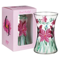 Lynsey Johnstone Hand Painted Lily Hourglass Vase