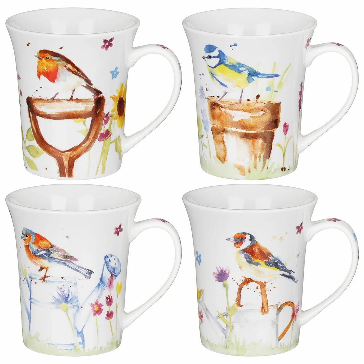 Jennifer Rose Garden Birds Set Of Four Mugs 1 Jennifer Rose Garden Birds Set Of Four Mugs