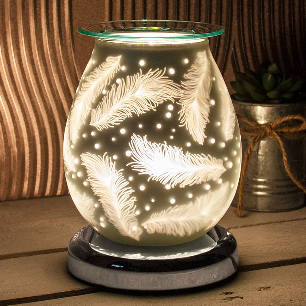 Desire Bulbous Satin Feather Aroma Lamp Wax Melt Warmer 1 Desire Bulbous Satin Feather Aroma Lamp Wax Melt Warmer