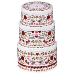 Emma Bridgewater Lovebirds Set Of Three Round Cake Tins