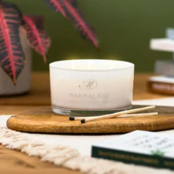 Marmalade Of London Pink Pepper & Plum 400g 3 Wick Glass Soy Candle -Home General Store marmalade 400g 3 wick glass candle lifestyle 1 2