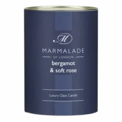 Marmalade Of London Bergamot & Soft Rose 230g Luxury Glass Soy Candle -Home General Store marmalade of london 11715 bergamot soft rose 230g luxury glass candle 4
