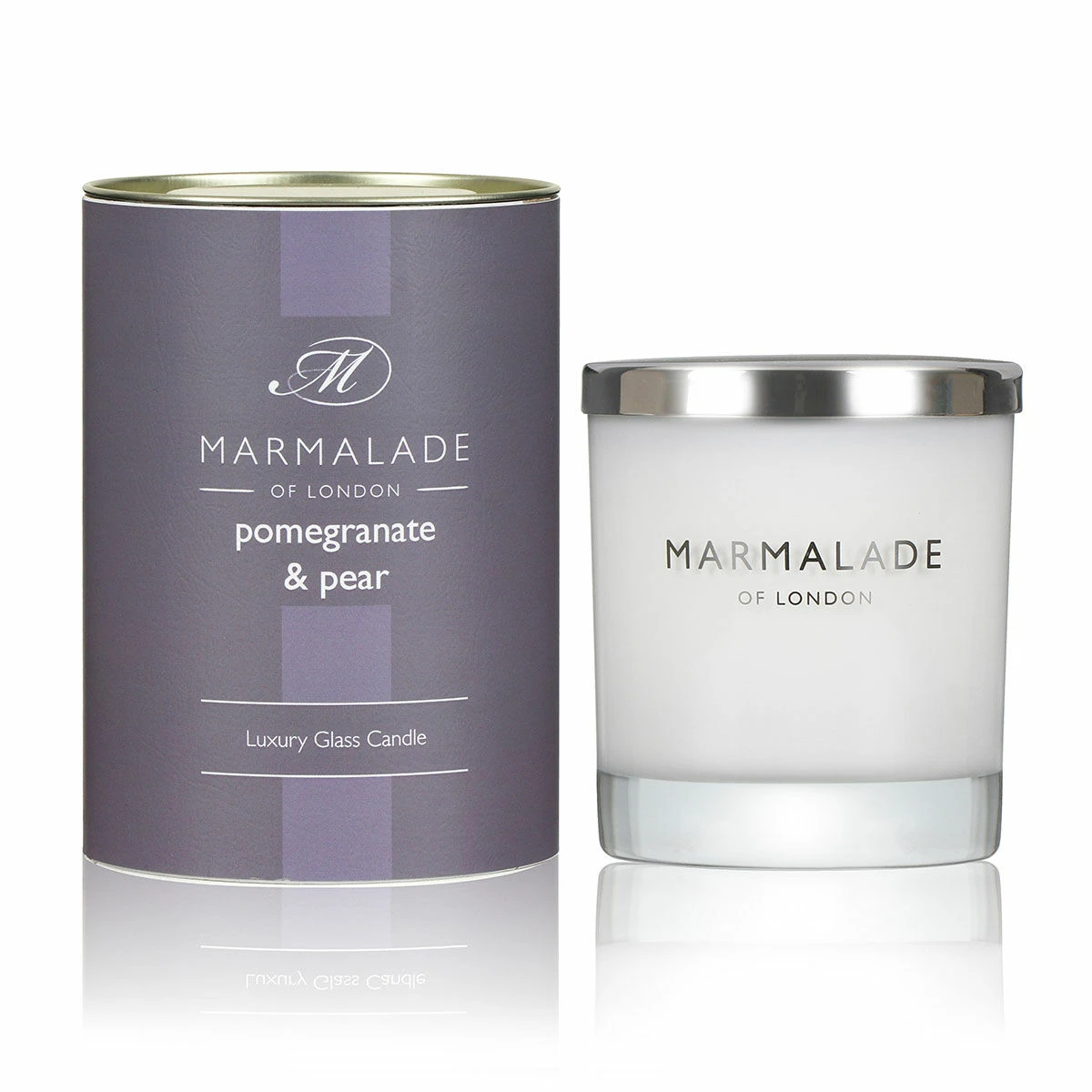 Marmalade Of London Pomegranate & Pear 230g Luxury Glass Soy Candle 1 Marmalade Of London Pomegranate & Pear 230g Luxury Glass Soy Candle