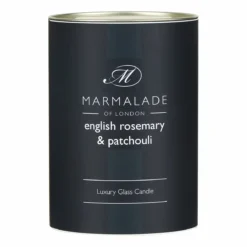 Marmalade Of London English Rosemary & Patchouli 230g Luxury Glass Soy Candle -Home General Store marmalade of london 12811 english rosemary patchouli 230g luxury glass candle 4
