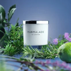 Marmalade Of London English Rosemary & Patchouli 230g Luxury Glass Soy Candle -Home General Store marmalade of london 12811 english rosemary patchouli 230g luxury glass candle lifestyle 1
