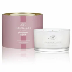 Marmalade Of London Pink Pepper & Plum 400g 3 Wick Glass Soy Candle