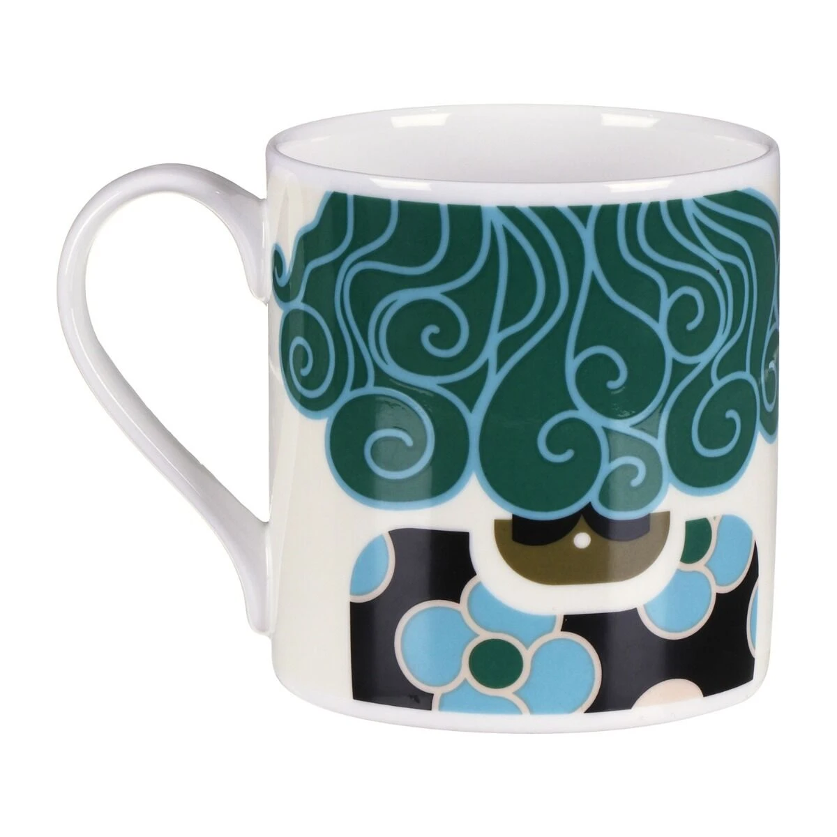 Orla Kiely Dee Dee Teal Large Mug 3 Orla Kiely Dee Dee Teal Large Mug - Image 3