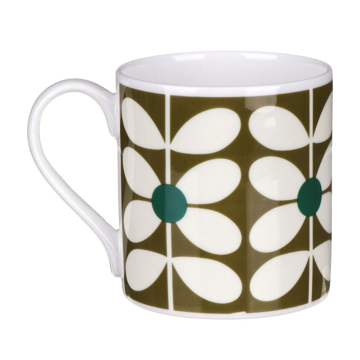 Orla Kiely 60’s Stem Olive Large Mug 3 Orla Kiely 60’s Stem Olive Large Mug - Image 3