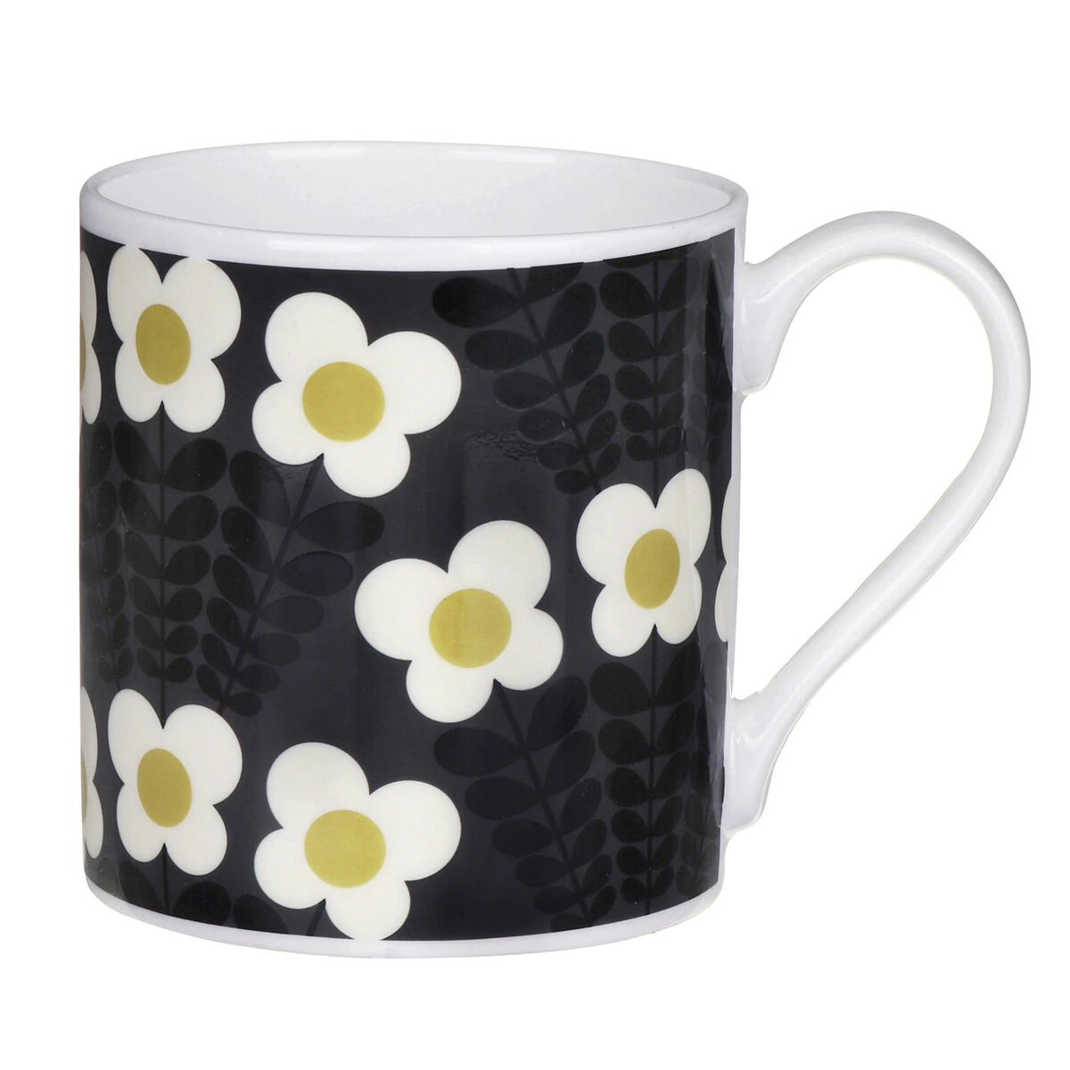 Orla Kiely Grey Bunch Of Stems Large Mug 1 Orla Kiely Grey Bunch Of Stems Large Mug