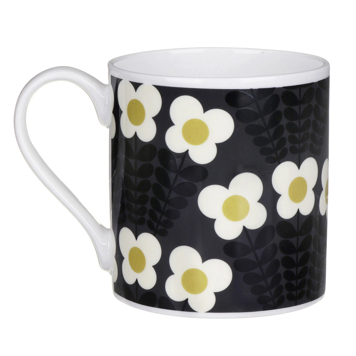 Orla Kiely Grey Bunch Of Stems Large Mug 3 Orla Kiely Grey Bunch Of Stems Large Mug - Image 3