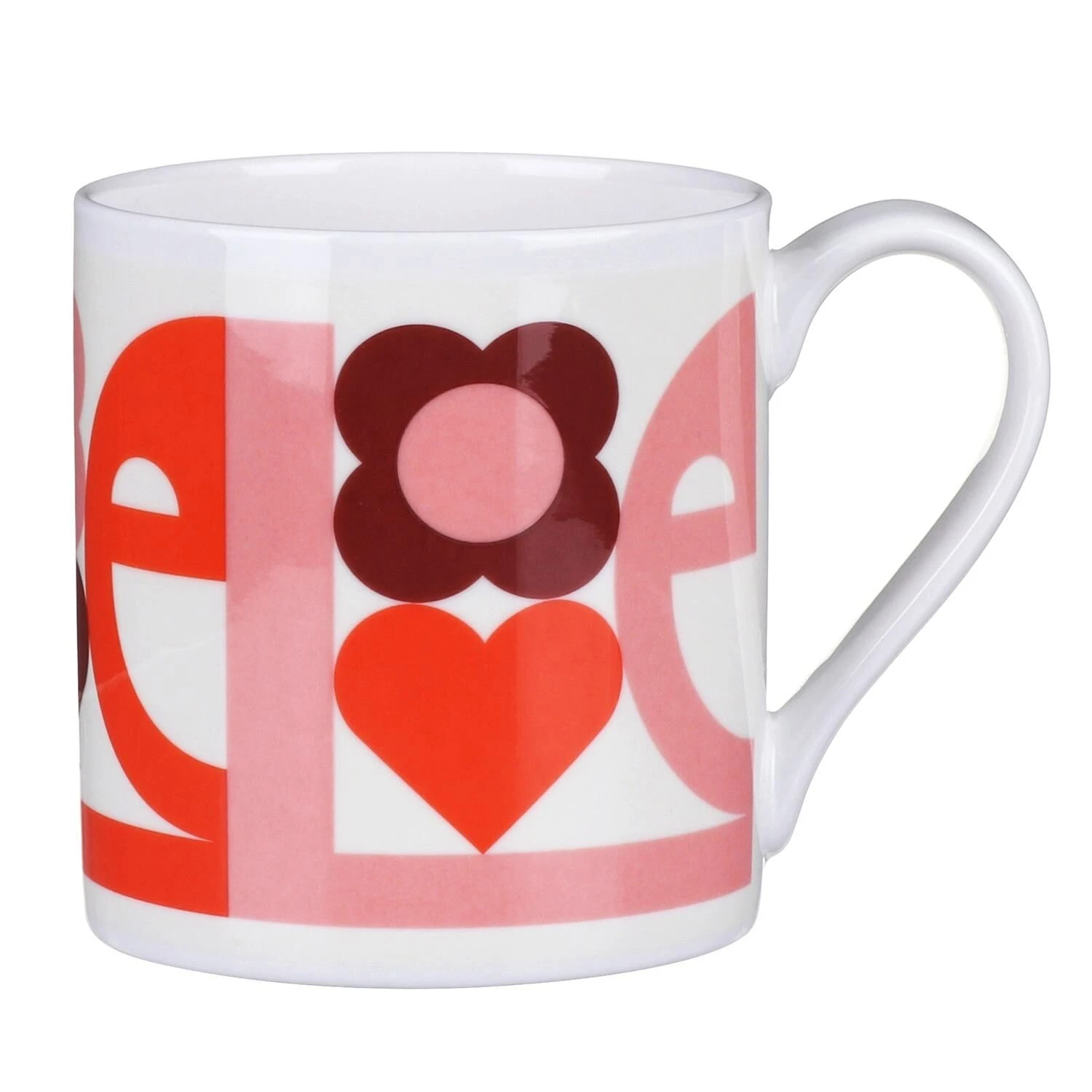 Orla Kiely Pink ‘Love’ Large Mug 1 Orla Kiely Pink ‘Love’ Large Mug