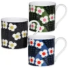 Orla Kiely Set Of 3 Bunch Of Stems Large Mugs