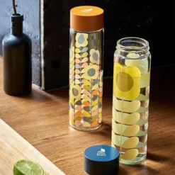 Orla Kiely Daisy Stem Glass Water Bottle -Home General Store orla kiely water bottle group