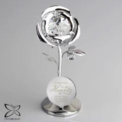 Personalised ‘Forever In Our Hearts’ Crystocraft Rose Ornament