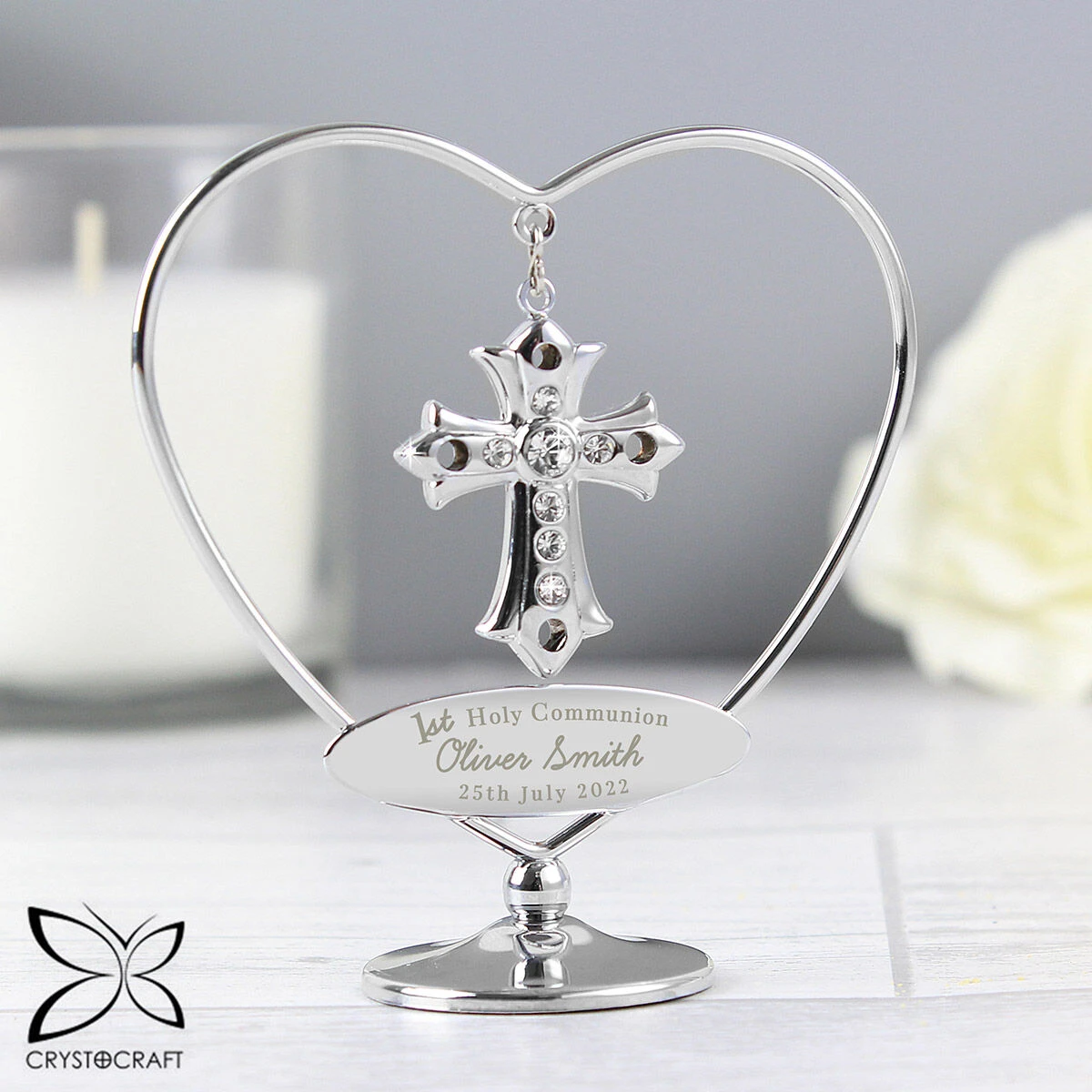 Personalised 1st Holy Communion Crystocraft Cross Ornament 3 Personalised 1st Holy Communion Crystocraft Cross Ornament - Image 3