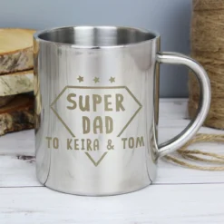 Personalised Super Dad Stainless Steel Mug 7 Personalised Super Dad Stainless Steel Mug -Home General Store p0104m27 personalised super dad stainless steel mug 3