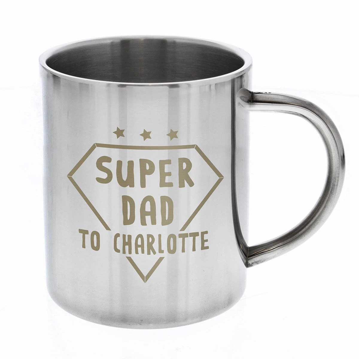Personalised Super Dad Stainless Steel Mug 5 Personalised Super Dad Stainless Steel Mug - Image 5